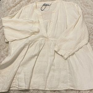 White Zara, flowy shirt